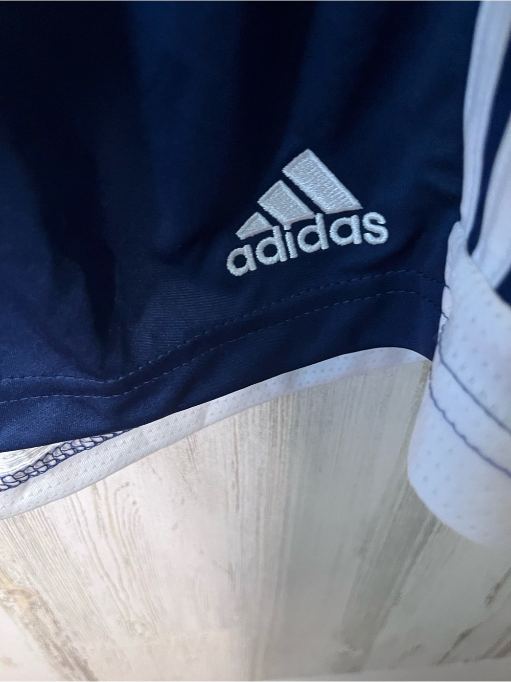 adidas Navy Athletic Shorts with White Three-Stripe Detail 2X nwt - Picture 6 of 9